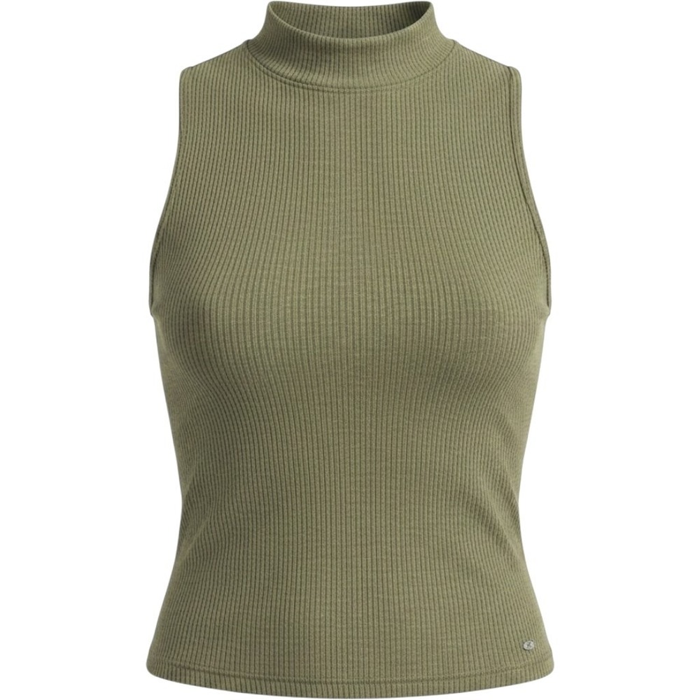 American Eagle Outfitters Womens Olive Green Ribbed Mock Neck‎ Sleeveless Top M